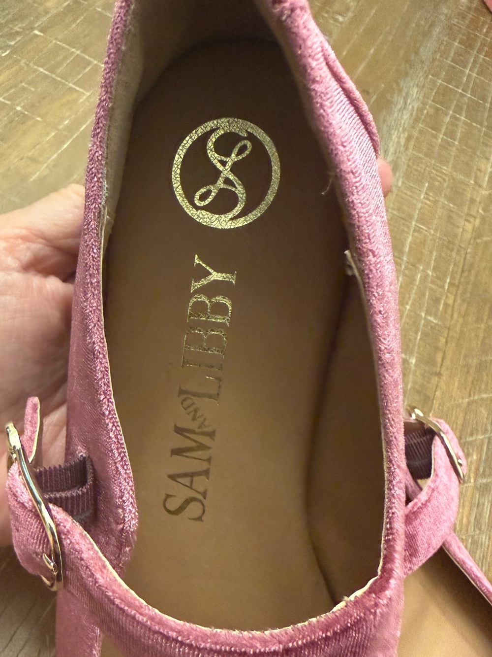 Sam & Libby Velvet Fredi Mary Jane Ballet Flats sz 8 - Picture 6 of 7